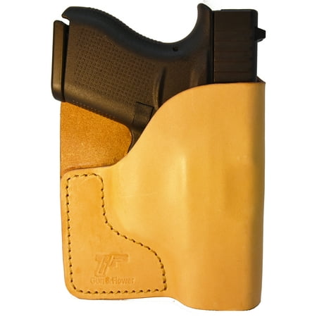 Tan Italian Leather Pocket Holster for Glock 43 and Similar (Best Pocket Holster For Glock 43)