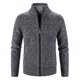 thumbnail image 2 of Suéter de color sólido para hombre de primavera y otoño, cárdigan informal con cuello alto, suéter de polar de manga larga para jóvenes, 2 of 6