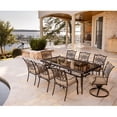 thumbnail image 3 of Hanover Traditions 9-Piece Dining Set in Tan with Extra Large Glass-Top Dining Table, 3 of 14