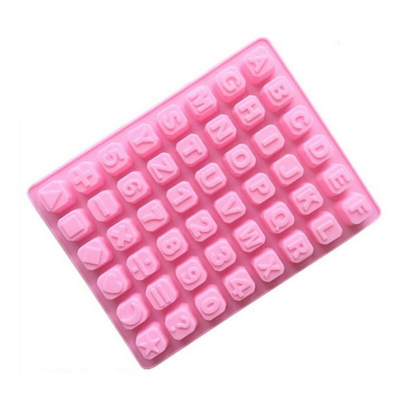 Food Grade Silicone Mini Chocolate Maker, Flexible Reusable Alphabet Ice Cube Tray for Letters Math Sign Easy Pop Out Clean