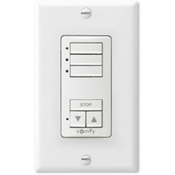 Somfy RTS Wirefree Decoflex Wireless Wall Switch, 3 Channel, White (1811071)