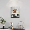thumbnail image 2 of HFDF Funny Highland Cow Bathroom Wall Art Cute Cow Bathroom Pictures Wall Decor Farmhouse Bathroom Canvas Prt Patg Modern Home Decorations Artwork 16x24inch Framed, 2 of 5