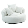 thumbnail image 5 of Oversized Chenille Bean Bag Chair With Three Pillows for Adults & Kids, Indoor & Outdoor Lazy Bean Bag Sofa with Wrap-Around Backrest  for Bedroom, Living Room, Playroom, Beige, 5 of 9