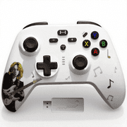 UHM Wireless Controller for PC/PS3,PC Controller Wireless with 2.4G Adapter Programmable Dual Vibration Turbo Function, Music White[Need Update]