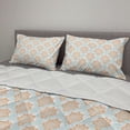 thumbnail image 2 of Oriental Comforter & Sham Bedding Set, Themed Snowflake Like Floral Mandala Look Motif Repetition, 3 pcs Duvet Set Microfiber Filling Quilt, 5 Sizes, Apricot and Dark Seafoam, by Ambesonne, 2 of 4