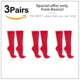thumbnail image 3 of Basico Lightweight Slouchy socks for women | Red Slouch Socks for Girls | Scrunch Socks | (3PK, Shoe Size 5-9 1/2), 3 of 6