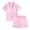 Pink, variant on Girls Pajamas Satin Pajama Set Silk Pjs Short Sleeve Sleepwear (White,13-14 Years)