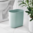 thumbnail image 3 of iDesign Small Slim Plastic Bathroom Trash Can, Garbage Can for Bedroom, Office, Desk, Dorm, Soft Aqua, 3 of 6