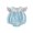 Blue, variant on Rovasas Baby Girl Plaid Romper Fish Embroidered Flying Sleeve Bodysuit