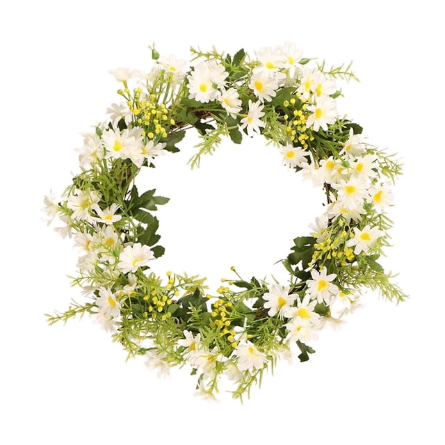 Guirnalda de margaritas artificiales vintage, adorno colgante para puerta de interior, decoración de pared 35cm
