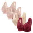 thumbnail image 1 of LOVZFMLL Bras for Women 4pc Woman's Comfortable Lace Breathable Bra Underwear No Rims Pink L, 1 of 8