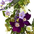 thumbnail image 2 of Nearly Natural 22in. Mixed Flower Artificial Wreath, Purple, 2 of 5