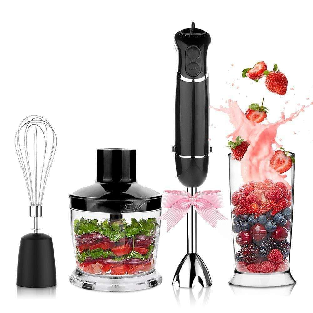 Us Plug 4-in-1 Immersion Hand Blender, Powerful Handheld Stick Blender With  304 Stainless Steel Blades, Chopper, Beaker, Whisk For Smoothie, Sauces  Red, Puree, Soup - Temu