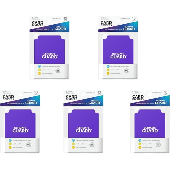 5 Packs Ultimate Guard Purple Card Dividers (10) Standard Size Value Bundle!