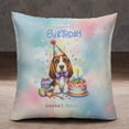 thumbnail image 2 of Happy Birthday Cute Puppy Basset Hound with Cake Gifts Party Hat Pillowcase Double Sided Bassets Dog Breed Lovers Gifts Idea Pillow Case Covers - 00029, 2 of 3