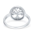 thumbnail image 3 of Tree of Life Wedding Ring Halo Round Simulated CZ 925 Sterling Silver Size 6, 3 of 5