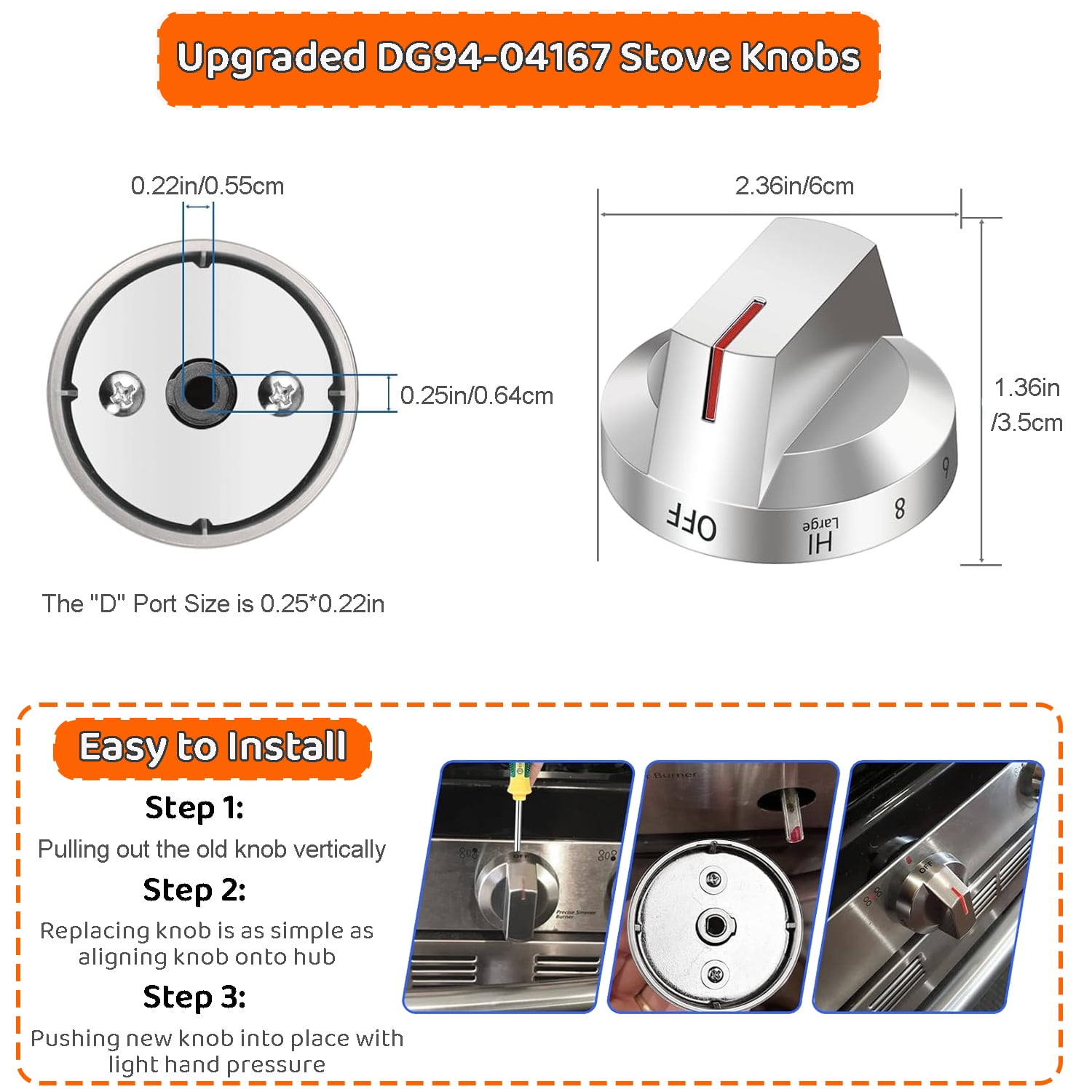 DG94-03500A/Z for Samsung Electric Stove Knob Replacement, DG94-03500V DG94-03500W Knobs Compatible with Samung Electric Range NE63T8111SS/AA NE63T8311SS/AA NE63T8751SS/AA