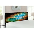 thumbnail image 2 of Outer Space Headboard, Image of Crab Nebula in Early Age Clean Version of Original Space Print, Upholstered Decorative Metal Bed Headboard with Memory Foam, Full Size, Black Teal Orange, by Ambesonne, 2 of 4