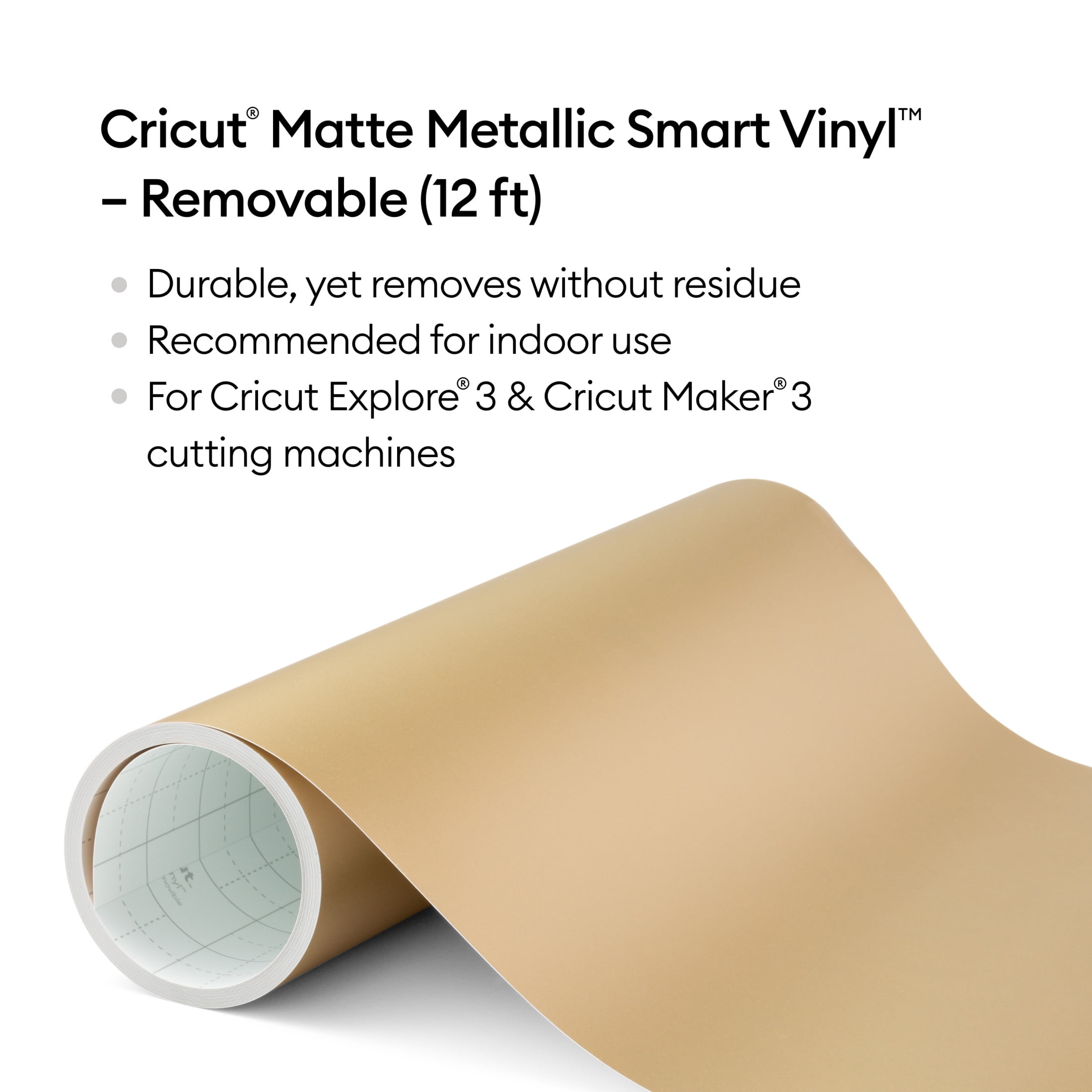 Cricut Matte Metallic Smart Vinyl  Removable  (12 ft), 13" x 144"