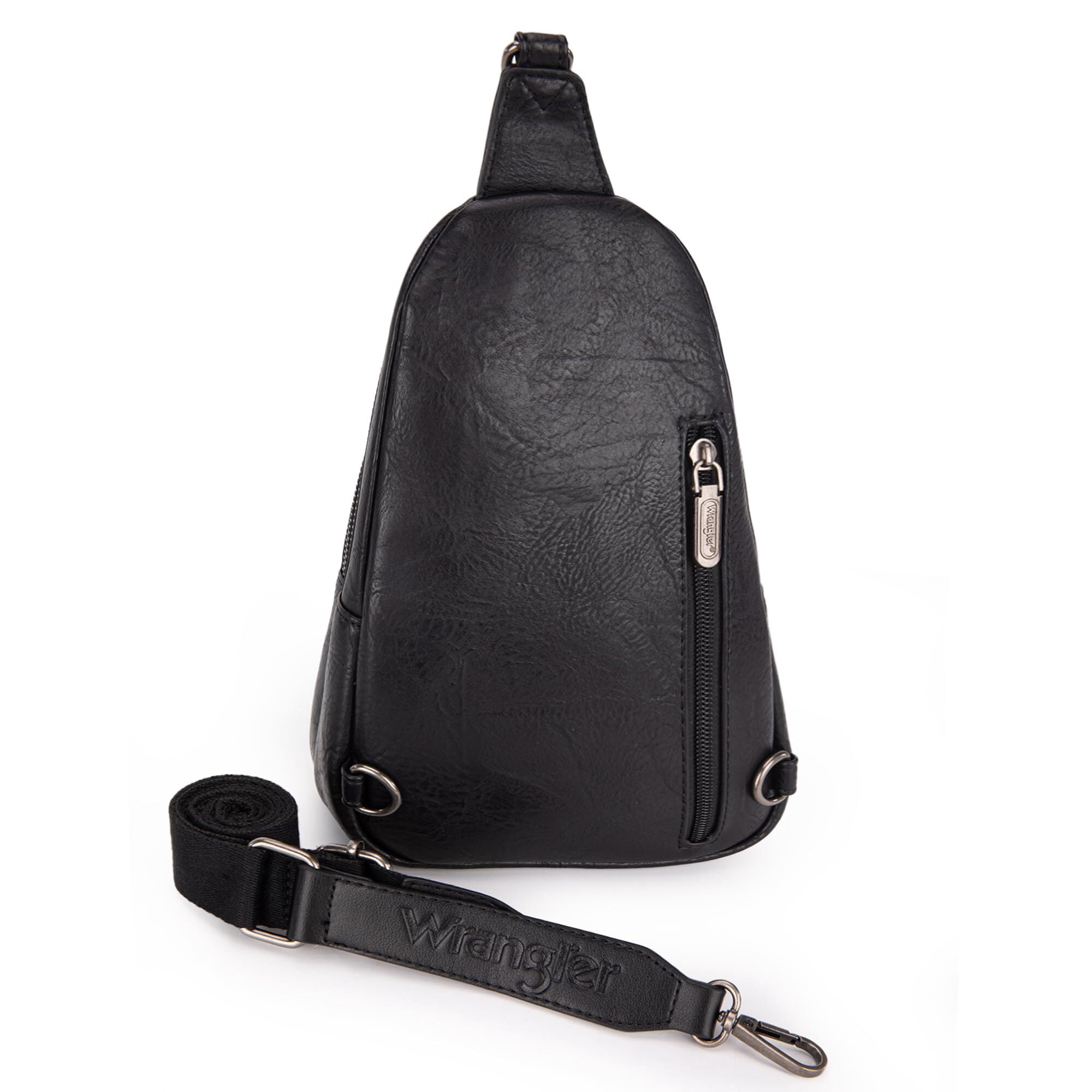 Wrangler Small Crossbody Sling Bags for Women Fanny Packs Chest Bag for Travel Gift, Black