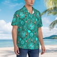 thumbnail image 2 of Lsque Boho Dreamcatcher pattern Hawaiian Shirt for Men, Unisex Summer Beach Casual Short Sleeve Button Down Shirts-Medium, 2 of 9
