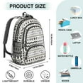 thumbnail image 5 of Boho Bohemia Geometric Line Art Backpack for School,Cute School Bag,Schoolbag with Adjustable Shoulder Straps & Padded Back,16.9 Inch, 5 of 5