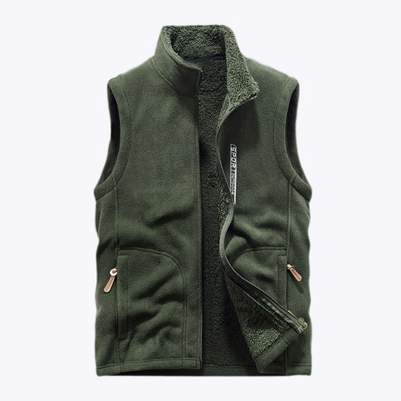Dpytoraw Men's Lightweight Fleece Lined Warm Vest Outdoor Sleeveless Jacket Pocket For Travel Hiking