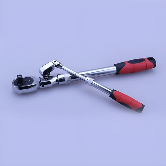 FACEGA Extendable Ratchet 1/4" 3/8" & 1/2" Drive 72 Tooth Flex-Head Quick Release