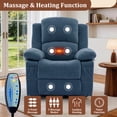 thumbnail image 4 of GEEYOO Swivel Rocker Recliner Chair with Massage and Heat Glider Recliner for Adults with Side Pockets Chenille for Living Room,Blue, 4 of 6