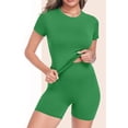 thumbnail image 2 of Bovxnpu Women 2 Piece Loungewear Set Beach Vacation Sweatsuit Tracksuit Set Crew Neck Short Sleeve Top Shorts 2 Piece Outfit Set Summer Outfits, 2 of 6