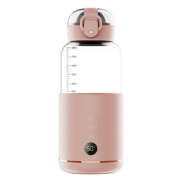 Xihbxyly Biberón Calentador de Leche Portátil, Diseño Aislante de 300 Ml, Temperatura Ajustable de 37 °C a 55 °C, Compacto y Ligero, Ideal para Viajes, Batería de 5200 Mah, Carga Usb, Alimentación pa