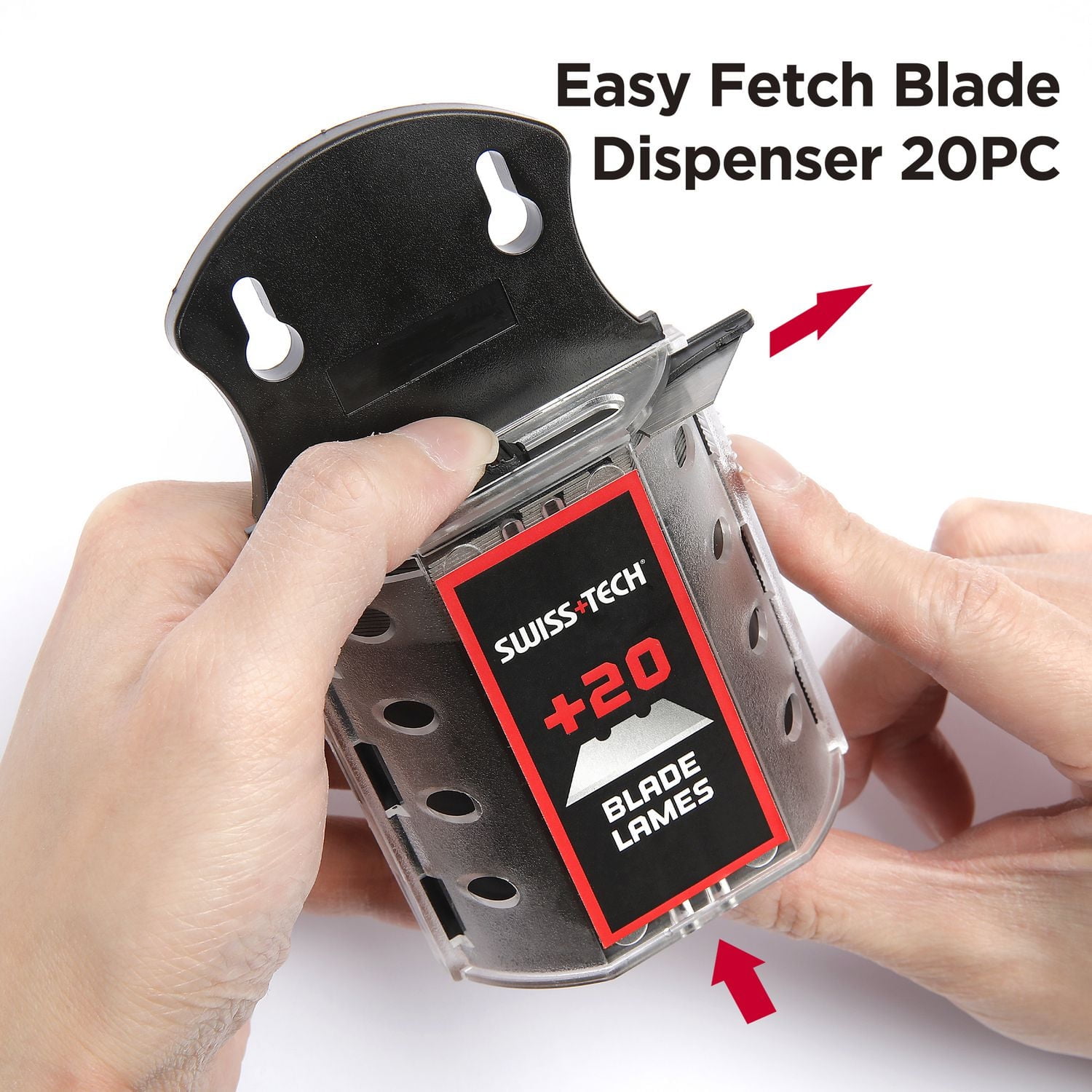 Swiss Tech Couteau pliant verrouillable 2 pièces avec distributeur de 20 baldes