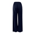 thumbnail image 5 of Bibifish Womens Pants Summer Casual Solid Color With Side Pockets Wide Leg Fashion Long Pants With Pockets, 5 of 5