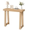 thumbnail image 2 of 36 in Console Table, Modern Desk Behind the Couch, Wooden Rectangle Entrance Desk, Narrow Long Sofa Table Accent Stand, Ideal for Hallway, Bedroom, Living Room, Foyer, Easy Assembly, Burlywood, 2 of 7