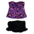 thumbnail image 1 of Bandeau de 2 piezas con falda con volantes tropicales para mujer de Island Escape, Púrpura, 10, 1 of 1