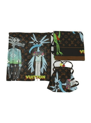 LOUIS VUITTON Louis Vuitton Monogram Letters Set Mask Carre NBA  Collaboration Cotton Silk Brown Multicolor MP3031