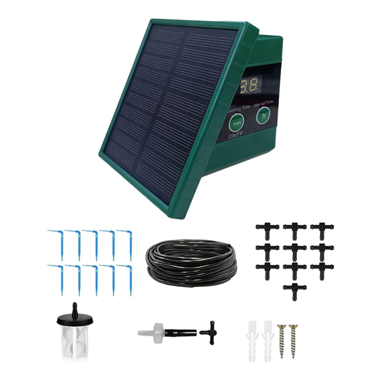 oshhni Solar Drip Irrigation System Kit Flower Pot Garden Houseplant Anti Siphoning