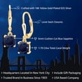thumbnail image 2 of Gem Stone King 18K Yellow Gold Plated Silver Blue Sapphire Dangle Earrings for Women (2.60 Cttw, Gemstone September Birthstone, Cushion 6MM), 2 of 5