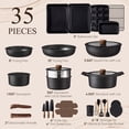 thumbnail image 2 of Carote 35-Piece Nonstick Cookware Set, Pots and Pans Set with Detachable Handle, Induction Compatible, Oven & Dishwasher Safe, Black, 2 of 9