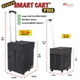 thumbnail image 2 of dbest Produits Plus Grand Smart Panier Pro Pliable Roulant Utilitaire Panier, Noir, 2 of 4