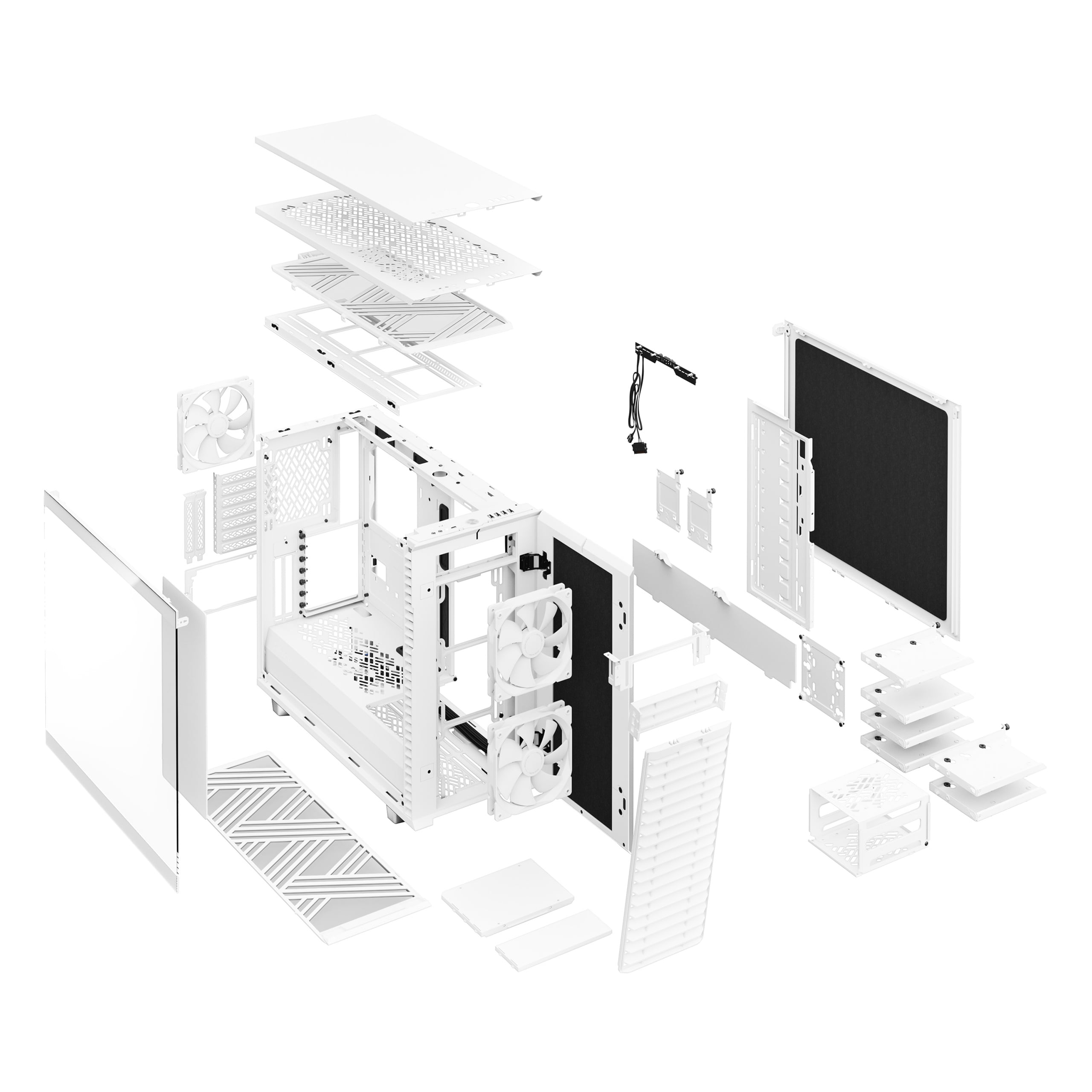 Fractal Design FD-C-DEF7A-06 Define 7 Clear Tempered Glass Computer Case - White