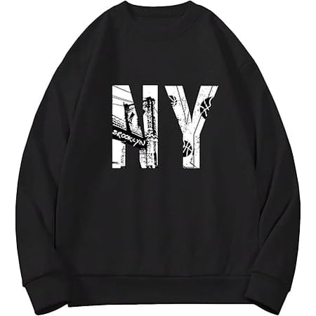 SOLY HUX Men's Graphic Crewneck Sweatshirts Letter Print Long Sleeve Pullover Casual Vintage Tops