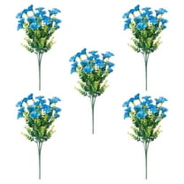 5PC Artificial Morning Glory Flowers Set Outdoor Silk Flowers Garden Patio Decor Realistic Floral Arrangements Weather Resistant Decorations