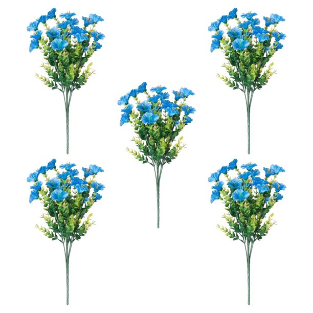 5PC Outdoor Artificial Flowers Realistic And Morning For Outdoor Decor And Arrangements