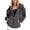 Grey, variant on Women's Zip Up Hoodie With Cloud Print Comfortable Casual Pullover Sweatshirt Jacket For Daily Wear ,S