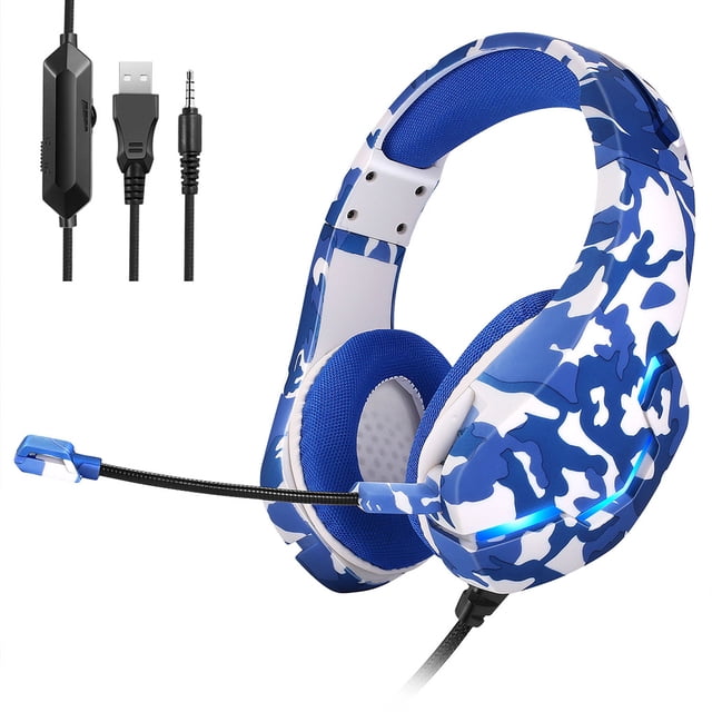 Auriculares para juegos de 3,5 mm Consola de juegos para computadora Auriculares de control con cable Auriculares para juegos LED con micrófono Inevent EL5132-02B