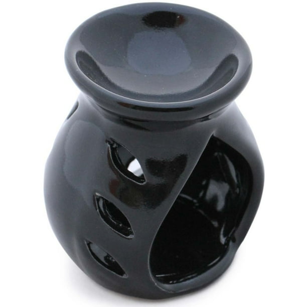 Cutout Patterned Black Essential Oil Diffuser In Ceramic