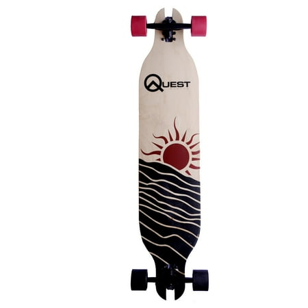 Quest 40" Red Sun Slot Through Longboard Skateboard
