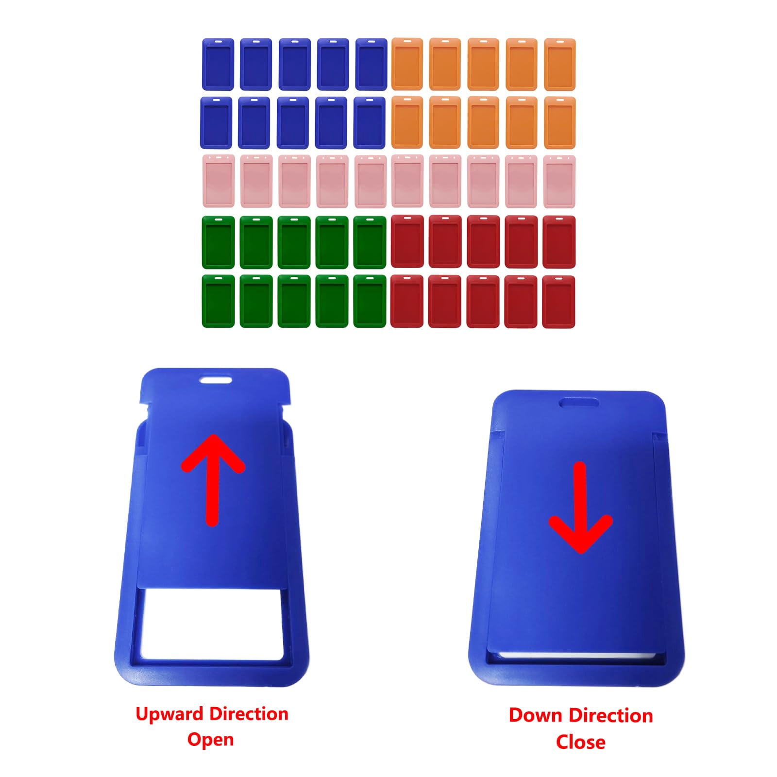 50 Pieces Sliding Id Badge Holder  Card Protector Case For Work Name Business