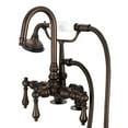 thumbnail image 3 of Water Creation F6-0013-03-CL 3.38 in. Vintage Classic Center Deck Mount Tub Faucet - Brown & Oil-Rubbed Bronze, 3 of 4